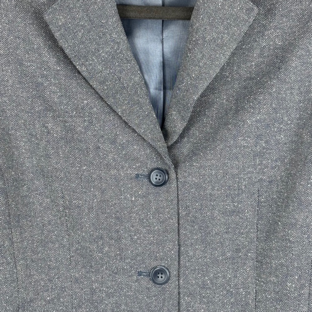 Pendleton Wool Silk Blazer Petite Gray Herringbon… - image 2